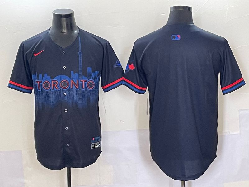 Men 2025 Toronto Blue Jays Blank Black Joint Name Nike MLB Jersey style 2